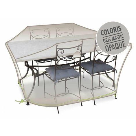 Housse De Protection Pour Table Rectangulaire 180x110x70cm - Tissu Condura 220g/m², Déperlant, Anti-UV, Beige