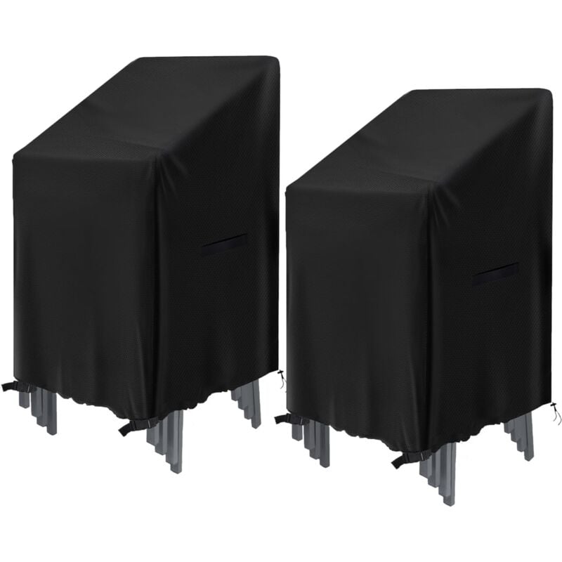 Housse de Protection de Chaise empilables 2 Pièces, 72x72x120cm, imperméable Tissu Oxford Housse Chaise Extérieur pour chaises de Jardin et de Balcon