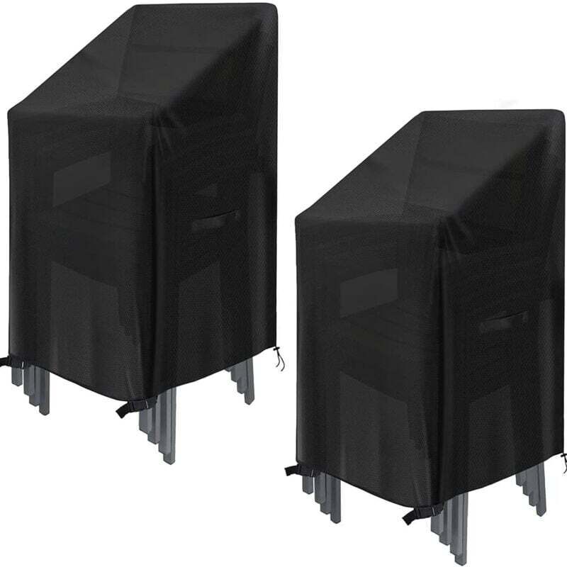 Housse de Protection de Chaise empilables 2 Pièces, 75x75x120cm, imperméable Tissu Oxford Housse Chaise Extérieur pour chaises de Jardin et de Balcon
