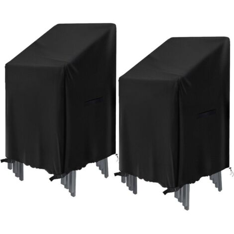Housse de Protection de Chaise empilables 2 Pièces, 75x75x120cm, imperméable Tissu Oxford Housse Chaise Extérieur pour chaises de Jardin et de Balcon