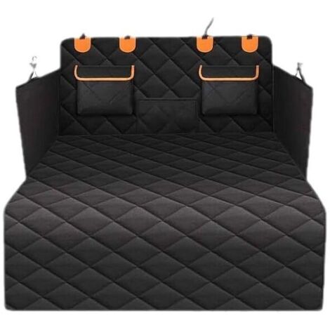 Housse de Protection de Coffre de Voiture, Anti-déchirure et imperméable, Housse de Coffre de Chien Lavable antidérapante avec Protecteur latéral Universel pour Voiture, SUV (Noir)