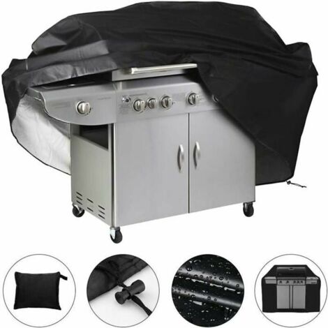 Housse de protection étanche pour barbecue et plancha 145 x 61 x 117 cm (Noir)