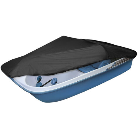 Housse de protection étanche pour bateau extérieur – Toile Oxford 210D argentée, résistante aux UV, à la pluie et à la poussière – Dimensions 286 x 200 cm – Noir-lsw