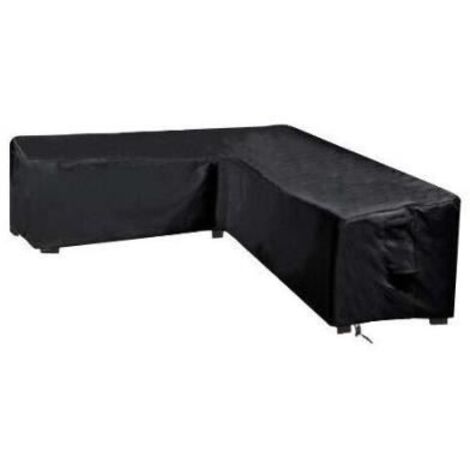 Housse de Protection Étanche pour Canapé d'Angle de Jardin - Format L (215x215x87cm, Noir)