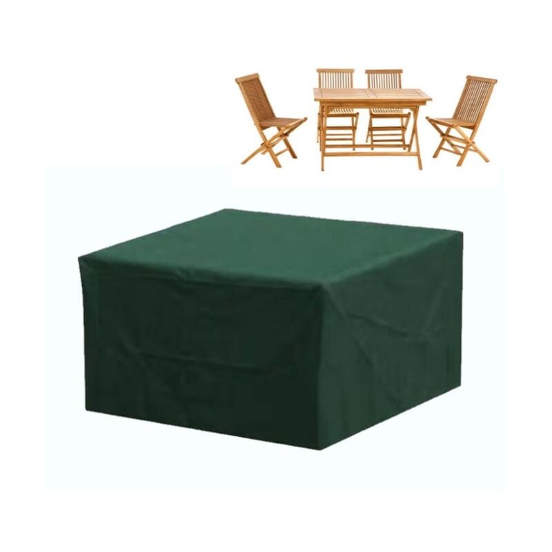 Housse de protection etanche pour meuble salon de jardin rectangulaire 210L x 140l x 70H cm vert