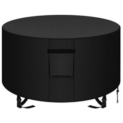 Housse de protection étanche pour meubles de jardin – Set complet housse de table et chaises rondes, couverture anti-poussière noire en polyester 420D (91 x 58 cm)-lsw