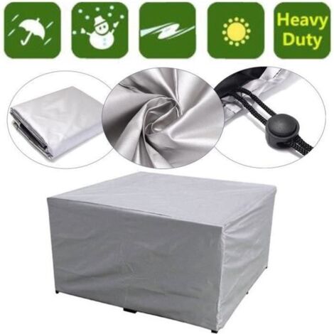 Housse de protection étanche pour table rectangulaire, grise, dimensions 180x120x74cm.