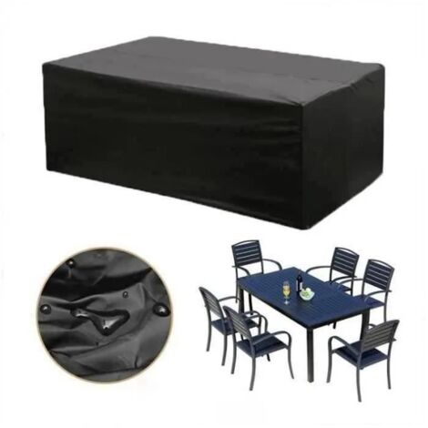 Housse de protection extérieure - Noir - 180x120x74 cm - Pour meubles de jardin