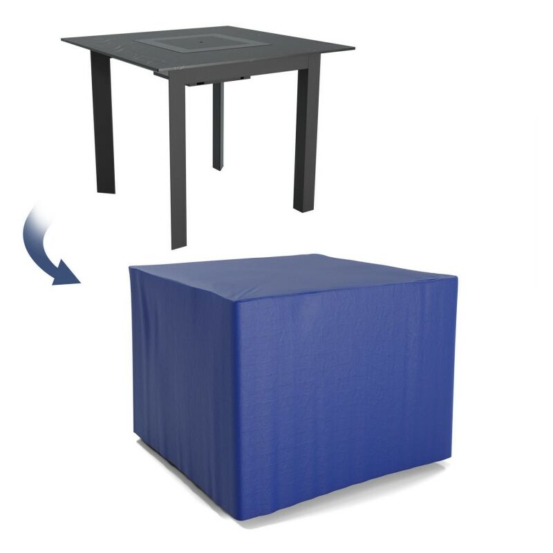 Blumie - Housse de protection extérieure pour table carrée 90x90x74 cm - Ultra résistant - Bleu