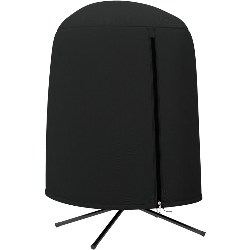 outsunny - housse de protection fauteuil suspendu de jardin - imperméable, zip - ø 128 x 190h cm - noir - noir