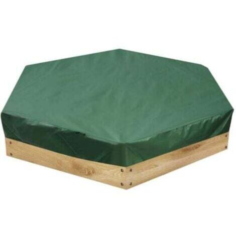 Housse de protection hexagonale pour bac à sable – 180 × 150 × 20 cm, étanche et anti-poussière, avec cordon de serrage