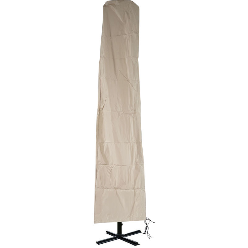 Housse de protection pour parasol déporté HHG avec fermeture à glissière 3,5x3,5m - beige