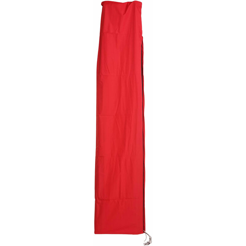 Housse de protection HHG pour parasol jusqu'à 3,5 m, housse avec fermeture éclair rouge - red