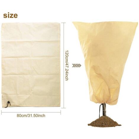 Housse de protection hivernale non tissée 120x80cm pour plantes - isolation contre le froid et la chaleur.