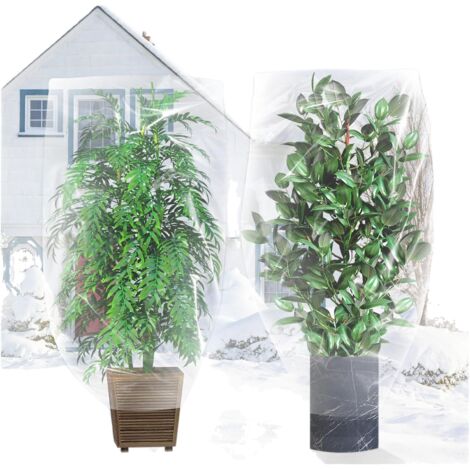 Housse de protection hivernale PE épaisse 10/100mm 140x200cm, couverture antigel pour arbres et grands arbustes d'extérieur