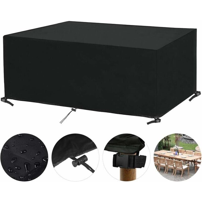 Housse de Protection Imperméable pour Salon de Jardin Bâche de Protection Étanche Tissu Oxford Housse de Meubles de Jardin Housse de Table Extérieur