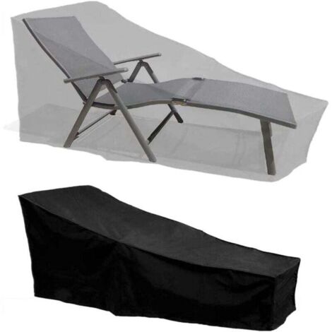 Housse de Protection , Imperméable, Coupe-Vent, Anti-UV, Tissu Oxford 210D Housse de Protection Bain de Soleil, Transat (210x75x40/80cm) – Noir