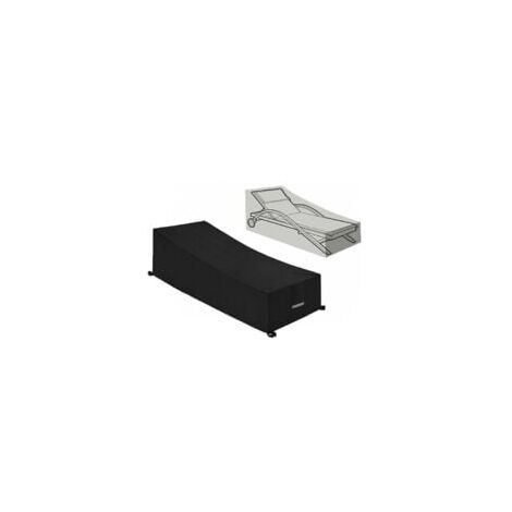Housse de protection imperméable, coupe-vent et anti-UV, tissu Oxford 210D pour chaises longues, transats (210x75x40/80cm) - Noir