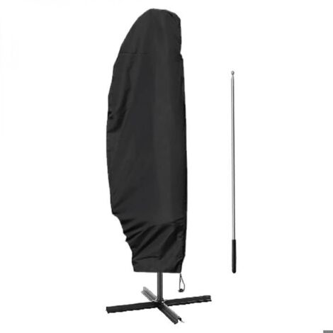 Housse de protection imperméable et anti-UV pour parasol déporté - 280 x 30 x 81 x 45 cm - Noir - Linxor