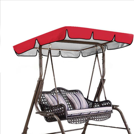 Housse de protection imperméable pour abri d'ombrage de balcon, housse de jardin 2 personnes (164 x 114 x 15 cm), en polyester 210D résistant aux UV et à la poussière – rouge argenté-lsw