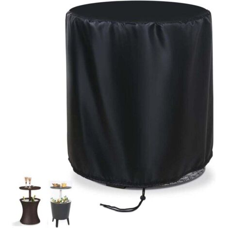 Housse de protection imperméable pour glacière de 7,5 gallons , noire, pour table de patio, 53,3 cm de profondeur x 58,4 cm de hauteur.