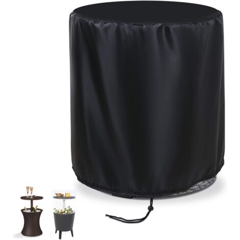 Housse de protection imperméable pour glacière de 7,5 gallons , noire, pour table de patio, 53,3 cm de profondeur x 58,4 cm de hauteur.