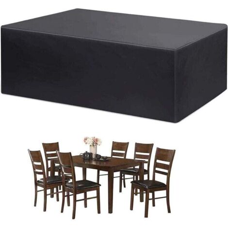 Housse de Protection Imperméable pour Meuble Table Chaise Tissu Oxford 180x120x74m Étanche Couverture Extérieur Anti-UV Vent avec Boucle