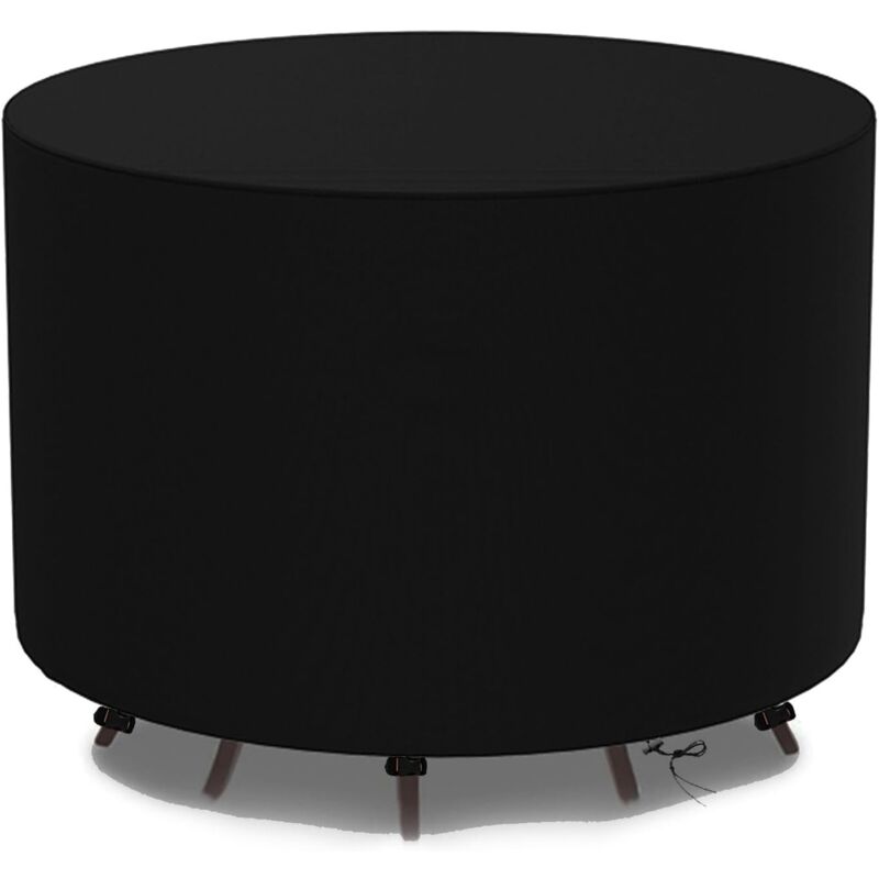 Housse de protection imperméable pour meubles de jardin ronds, tissu Oxford 600D, pour table ronde d'extérieur, 185 x 110 cm