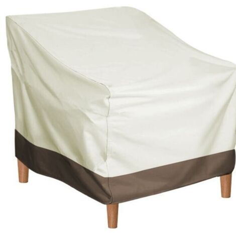 Housse de protection imperméable pour meubles d'extérieur, tissu Oxford, couleur café riz, 80 x 85 x 91,5 cm, adaptée aux chaises de loisirs, 1 pièce