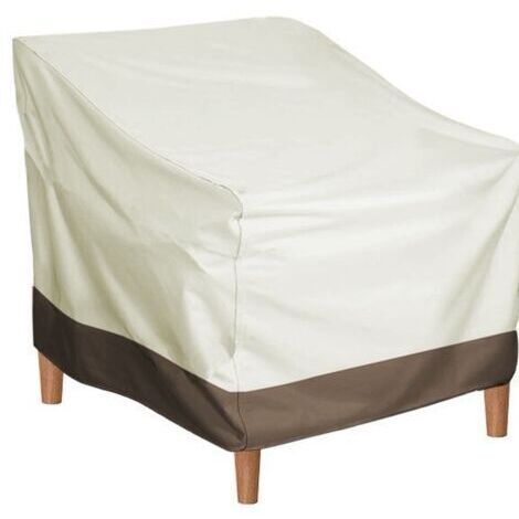 Housse de protection imperméable pour meubles d'extérieur, tissu Oxford, couleur café riz, 89 x 71 x 89 cm, adaptée aux chaises de loisirs, 1 pièce
