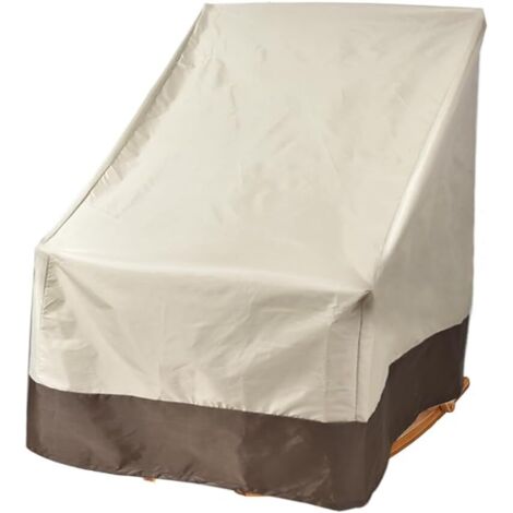 Housse de protection imperméable pour meubles d'extérieur, tissu Oxford, couleur café riz, 96,5 x 89 x 79 cm, adaptée aux chaises de loisirs, 1 pièce