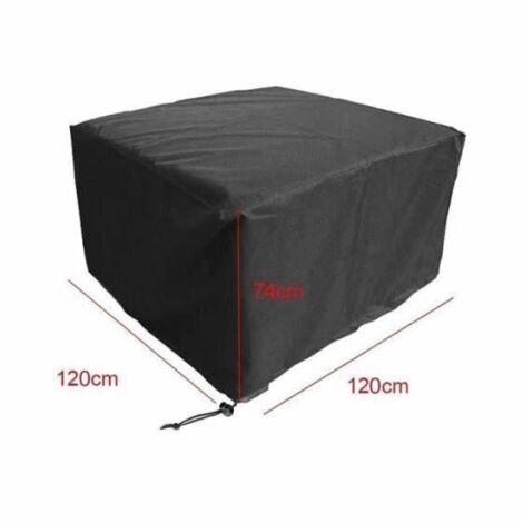 Housse de protection imperméable pour mobilier de jardin 120x120x74cm, en tissu Oxford anti-UV pour salon extérieur.