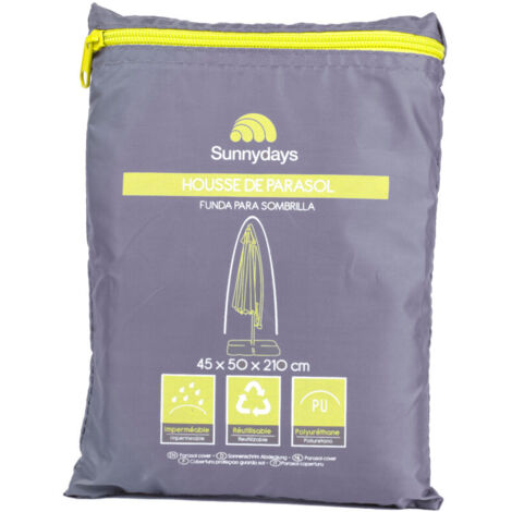 Housse de protection imperméable pour parasol déporté - Gris - L 45 x P 50 x H 210 cm - Livraison gratuite