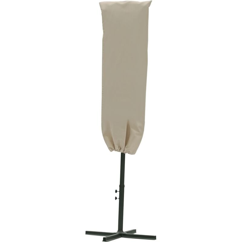 Housse de protection imperméable pour parasol droit avec fermeture éclair et cordon de serrage polyester oxford kaki léger