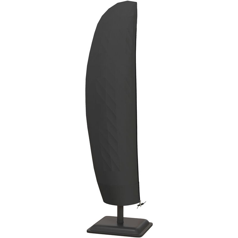 Housse de protection imperméable pour parasol droit avec fermeture éclair et cordon de serrage polyester pvc haute densité noir - Noir