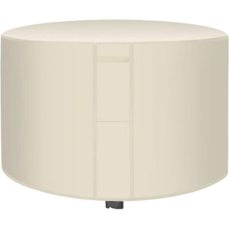 Housse de protection imperméable pour salon de jardin rond, tissu Oxford 420D, coupe-vent, protection UV, beige 185 x 95 cm