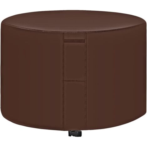 Housse de protection imperméable pour salon de jardin rond, tissu Oxford 420D, coupe-vent, résistant aux UV, marron 185 x 110 cm