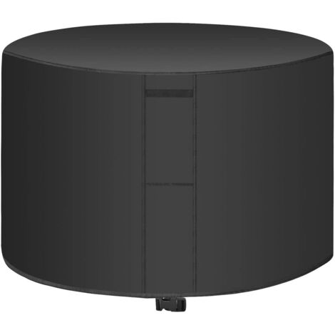 Housse de protection imperméable pour salon de jardin rond, tissu Oxford 420D, coupe-vent, résistant aux UV, noir 185 x 95 cm