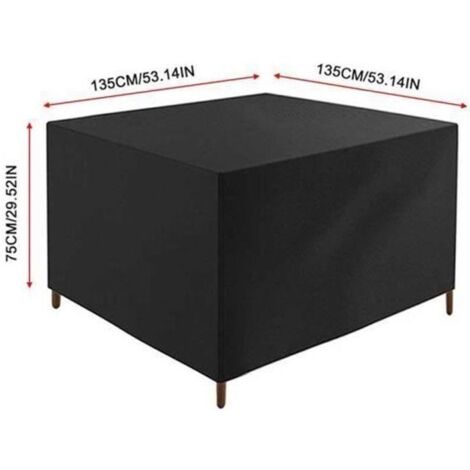 Housse de protection imperméable pour table de jardin en polyester 210D - 135x135x75 cm