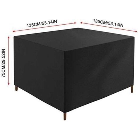 Housse de protection imperméable pour table de jardin, en polyester 210D - Dimensions : 135x135x75 cm