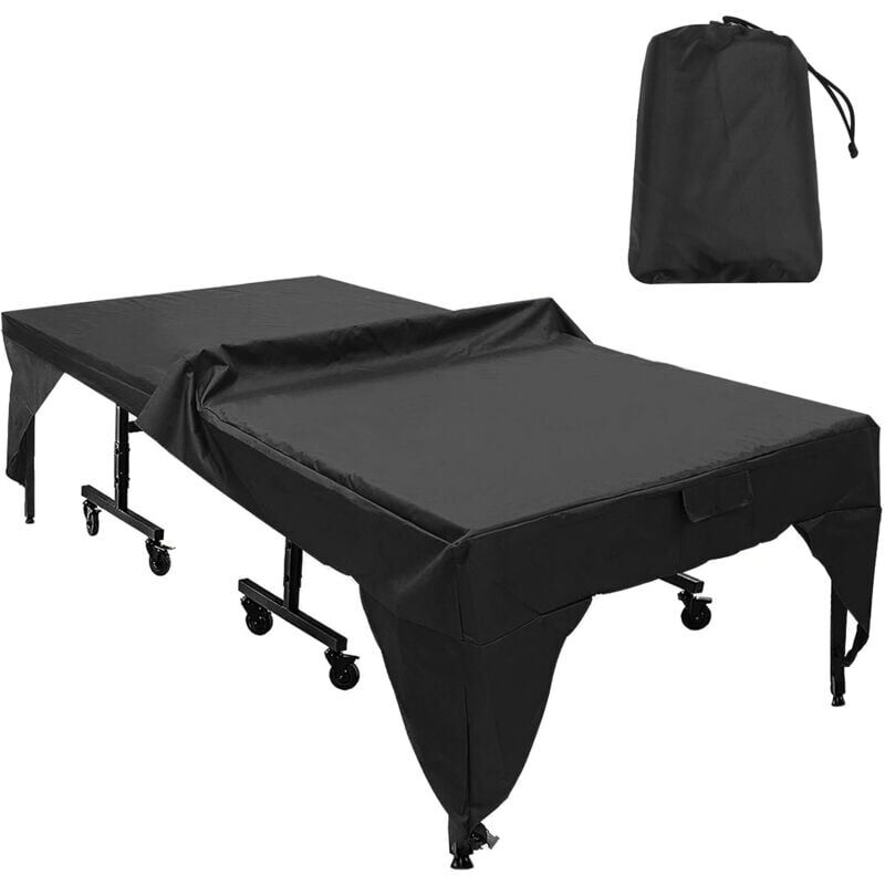 ZVD - Housse de Protection Imperméable pour Table de Pingpong - Noir 280 x 153 x 73 cm