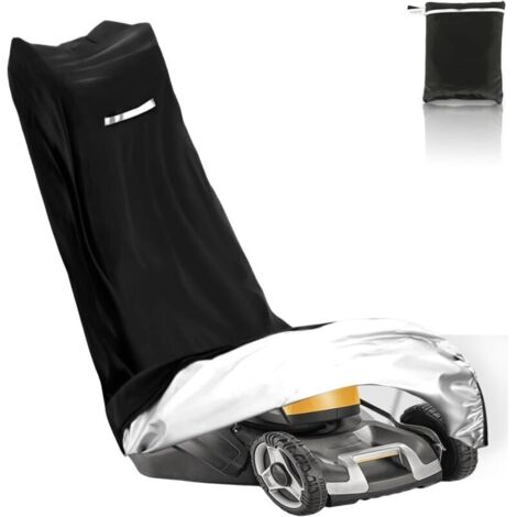 Housse de protection imperméable pour tondeuse à gazon en tissu Oxford 210D avec cordon de serrage et sac de rangement pour tracteur à gazon (195 x 108 x 66 cm)