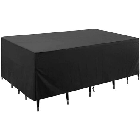 Housse de protection mobilier jardin - 1, Imperméable tissu 600D cordon serrage table rectangulaire UV-résistante - Jardin