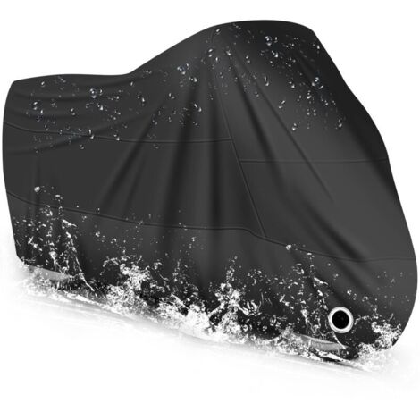 Housse de Protection Moto Imperméable 190T – Anti-Poussière, Anti-UV, Résistante à la Pluie et au Vent – Couverture Extérieure Noire