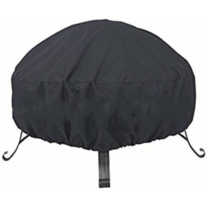 Debuns - Housse De Protection Multi-Usage Pour Brasero Rond Noir Étanche à La Poussière Avec Cordon De Serrage Pour Poêle (l : 92 x 31 Cm)..