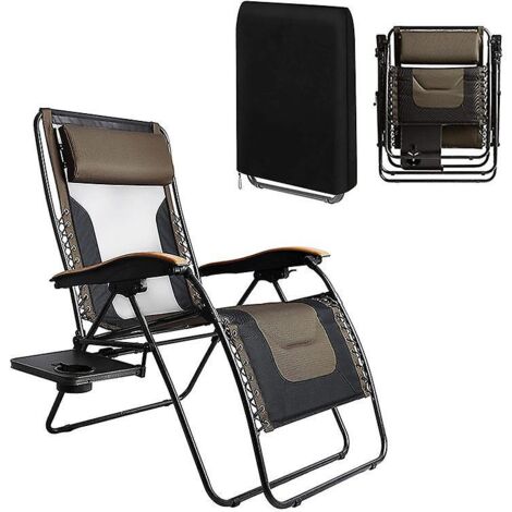 Housse de protection noire assortie pour chaise pliante d'extérieur