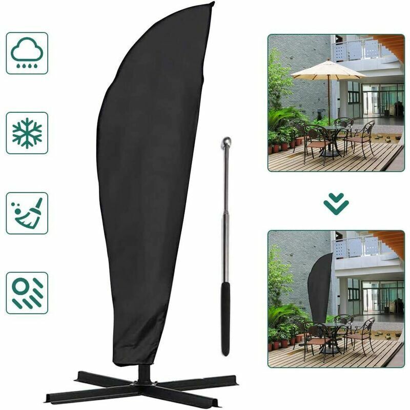 Housse de protection pour Accessoire pour parasol et Parasols et voiles d'ombrage de 2 à 4 m, dimensions 265 x 40 x 50 cm/70 cm, imperméable,