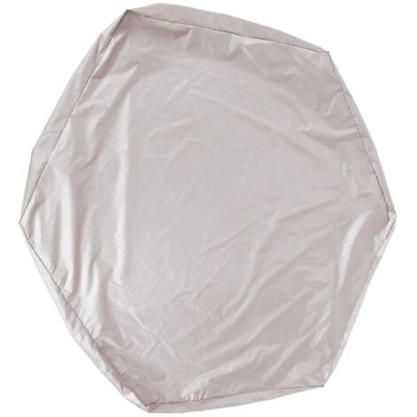 Housse de Protection pour Bac à Sable Hexagonale - Imperméable avec Cordon de Serrage - Polyester Argenté 190T - 140x110x20cm
