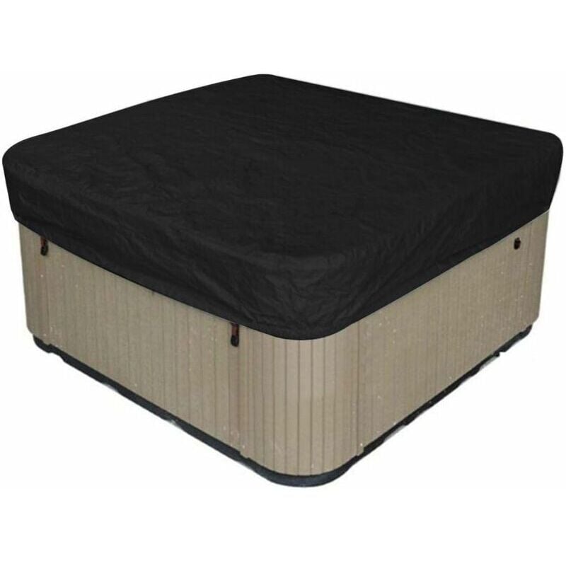 Housse de Protection pour Bain à Remous de Jardin, Couverture De Spa en Tissu Polyester 190T, Imperméable Anti-poussière Anti-UV,Noir,231x231x30cm
