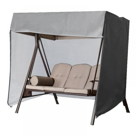 Housse de protection pour balancelle de jardin, imperméable, Oxford, anti-UV, pour l'extérieur (noir, 223 × 152 × 183 cm)